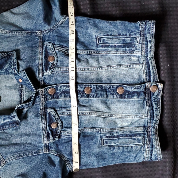 American Eagle denim jean crop jacket size medium - Picture 10 of 13